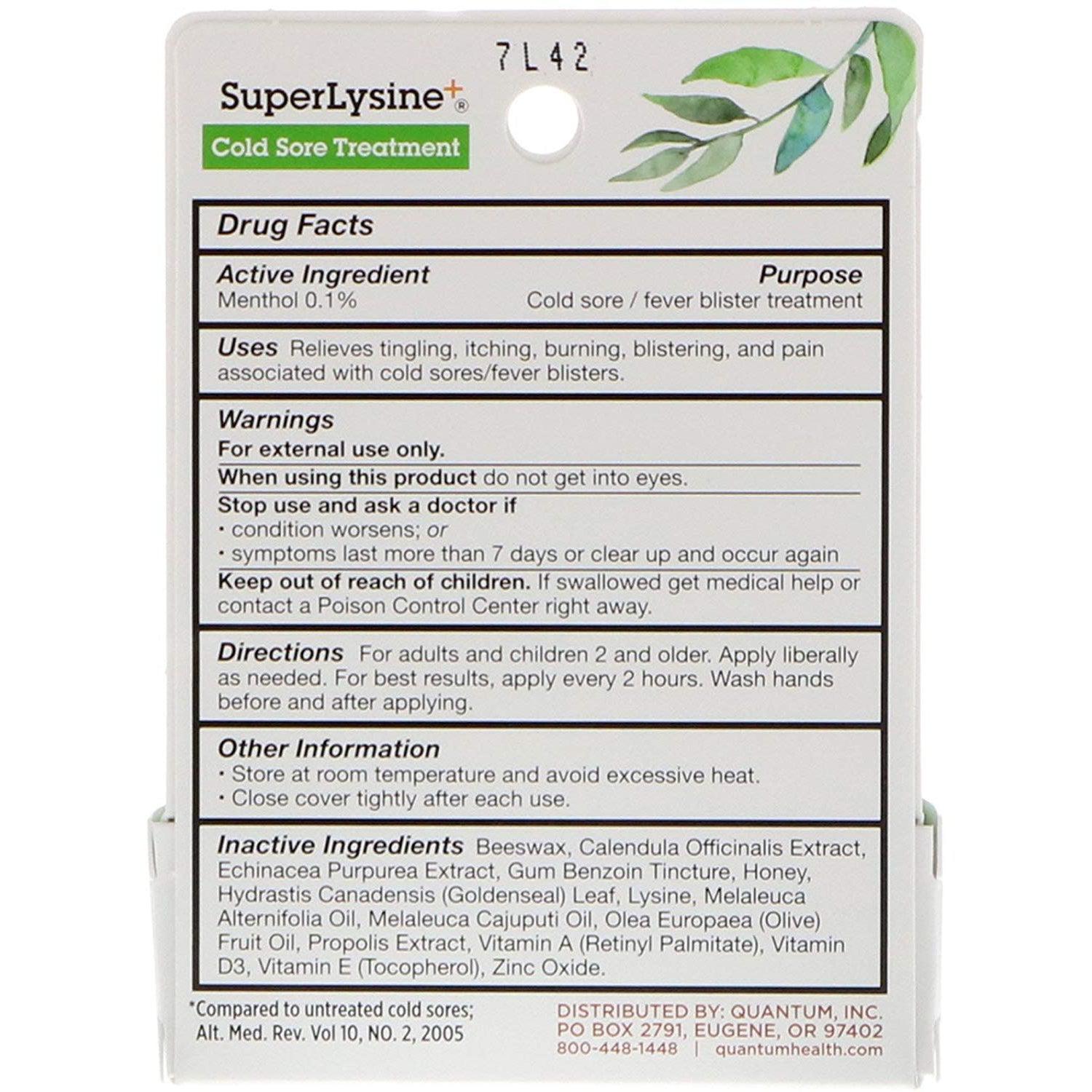 Quantum Super Lysine+ Ointment-0.25 oz (7 g)-N101 Nutrition