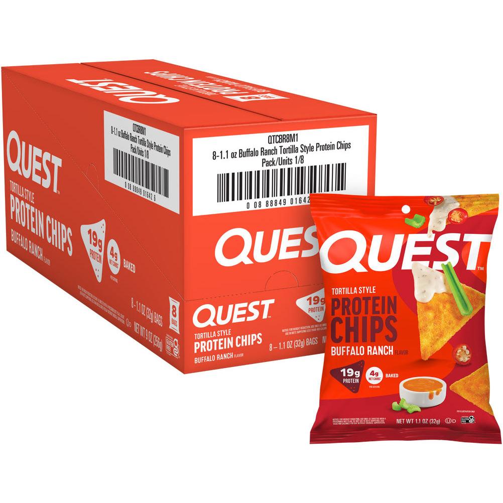 Quest Tortilla Style Protein Chips-Box (8 Bags)-Buffalo Ranch-N101 Nutrition