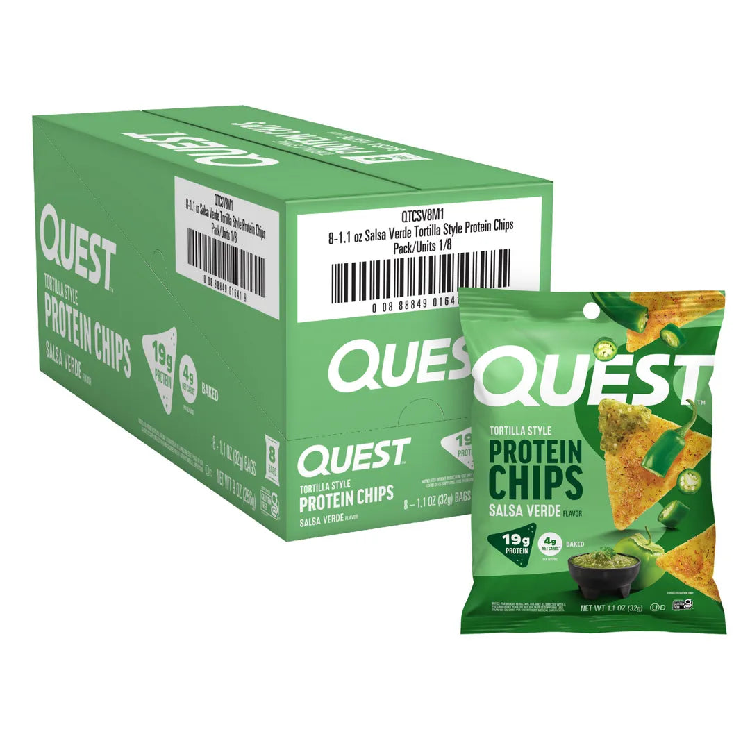 Quest Tortilla Style Protein Chips-Box (8 Bags)-Salsa Verde-N101 Nutrition