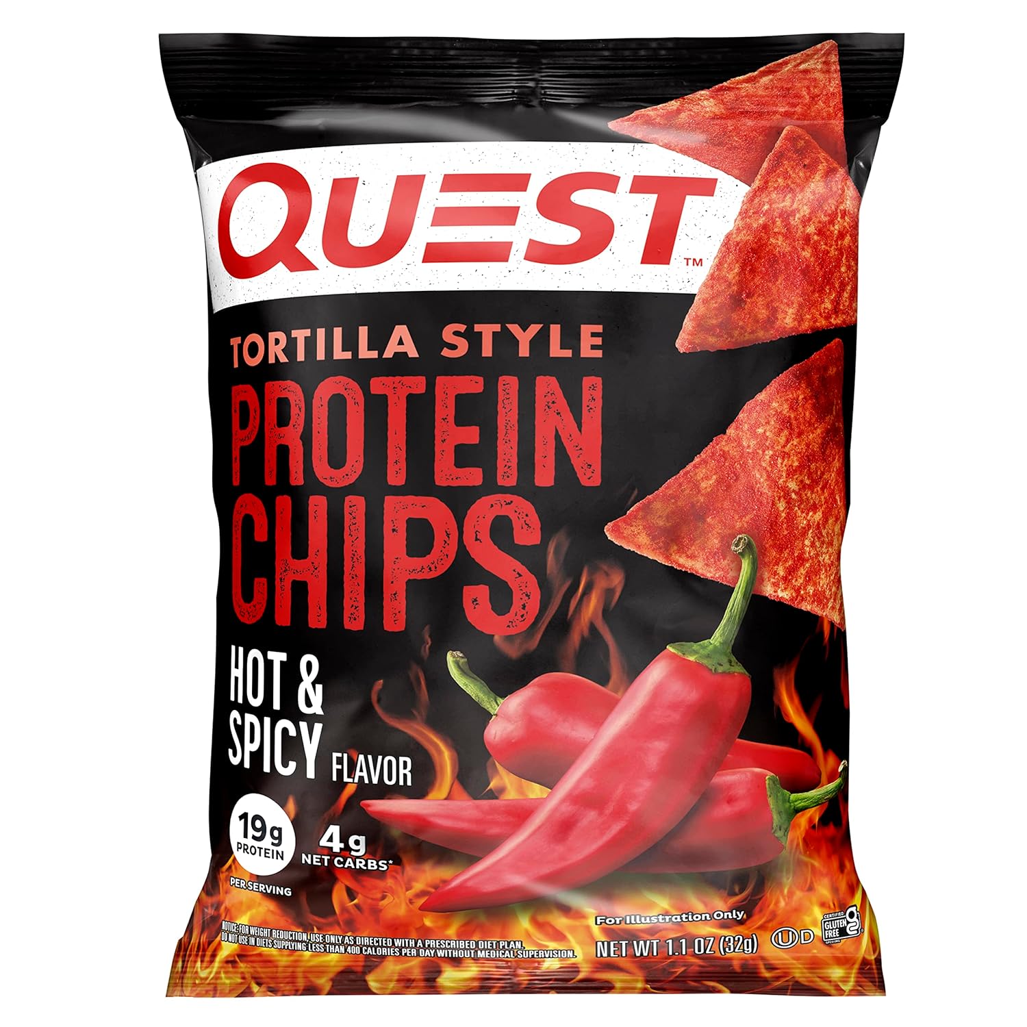 Quest Tortilla Style Protein Chips-Single Bag-Hot & Spicy-N101 Nutrition