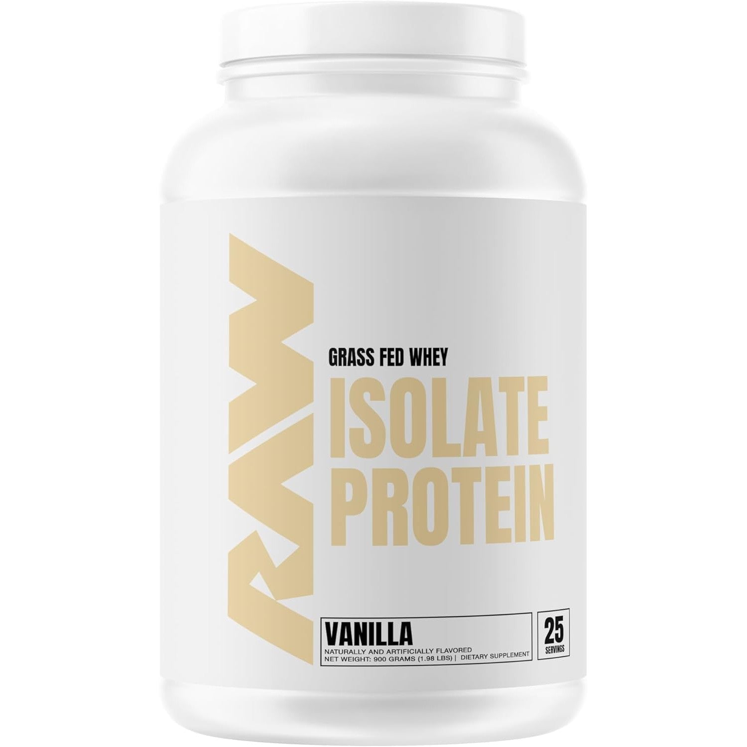 RAW Grass Fed Whey Protein Isolate-25 servings (2 lbs)-Vanilla-N101 Nutrition