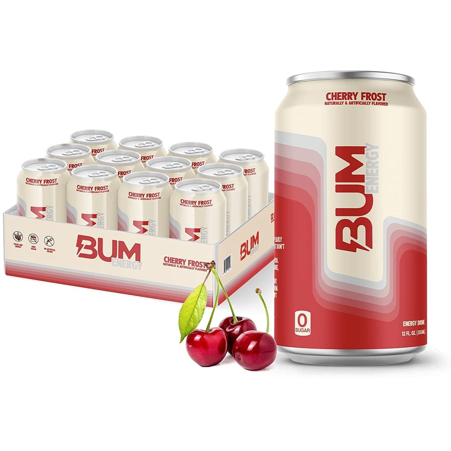 Raw Nutrition BUM Energy Drink-Case (12 cans)-Cherry Frost-N101 Nutrition