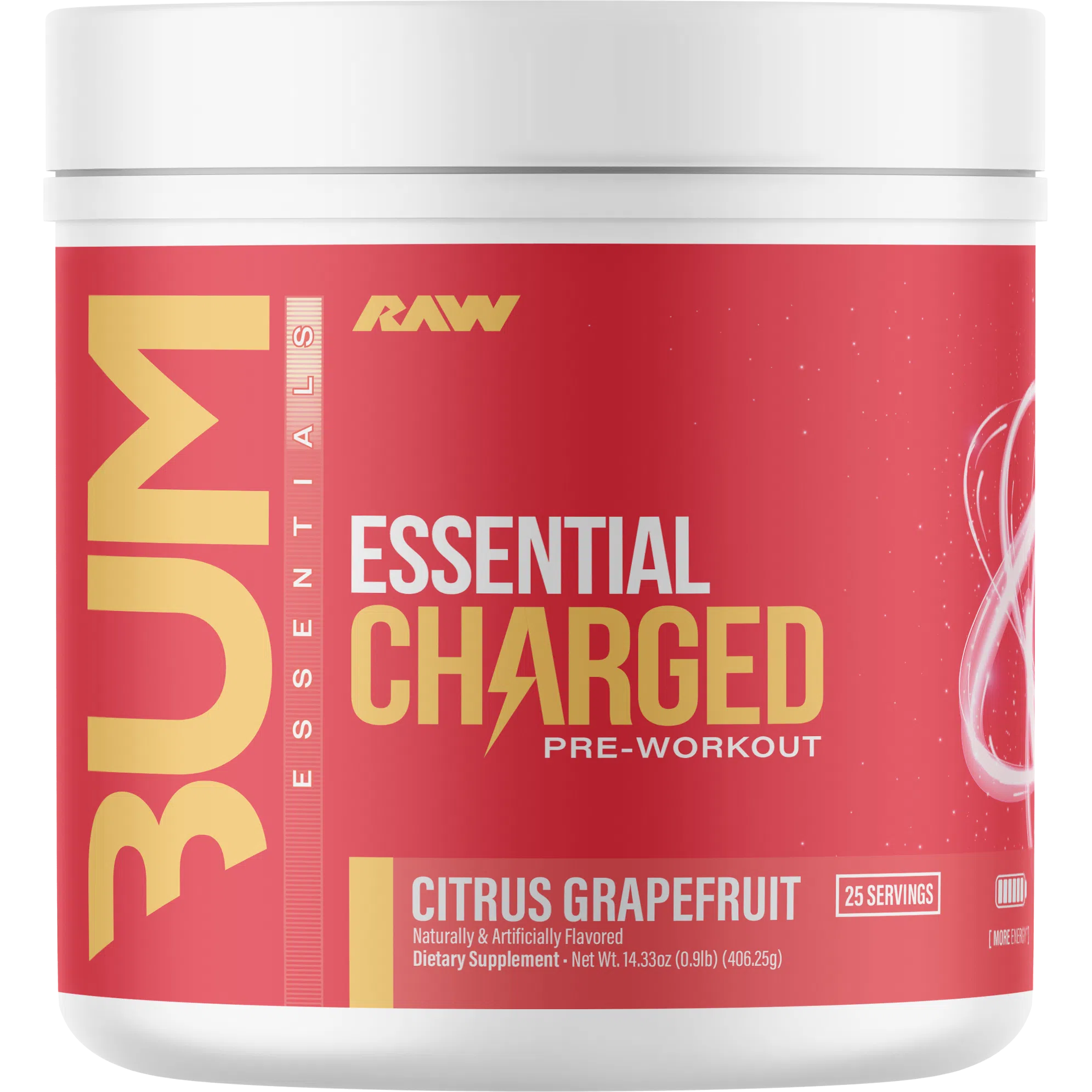 RAW Nutrition CBUM Essential Charged Pre-Workout-25 servings-Citrus Grapefruit-N101 Nutrition