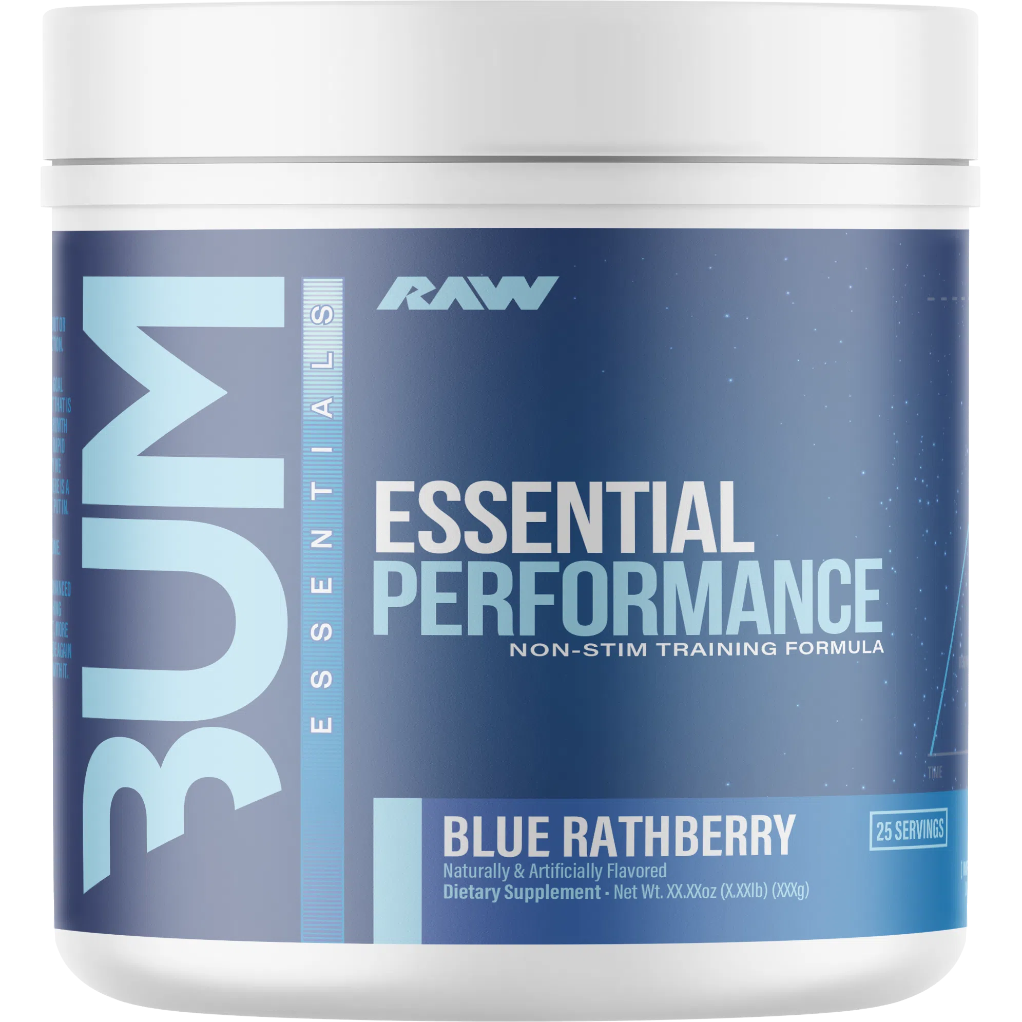 RAW Nutrition CBUM Essential Performance Non-Stim Training Formula-25 servings-Blue Rathberry-N101 Nutrition