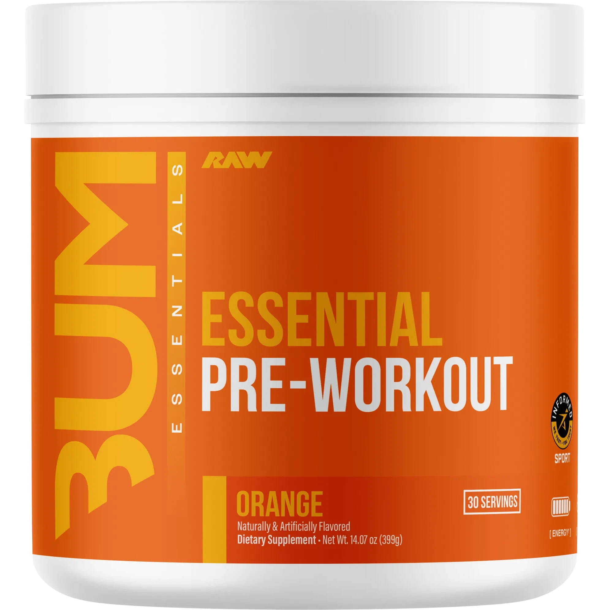 RAW Nutrition CBUM Essential Pre-Workout-30 servings-Orange-N101 Nutrition