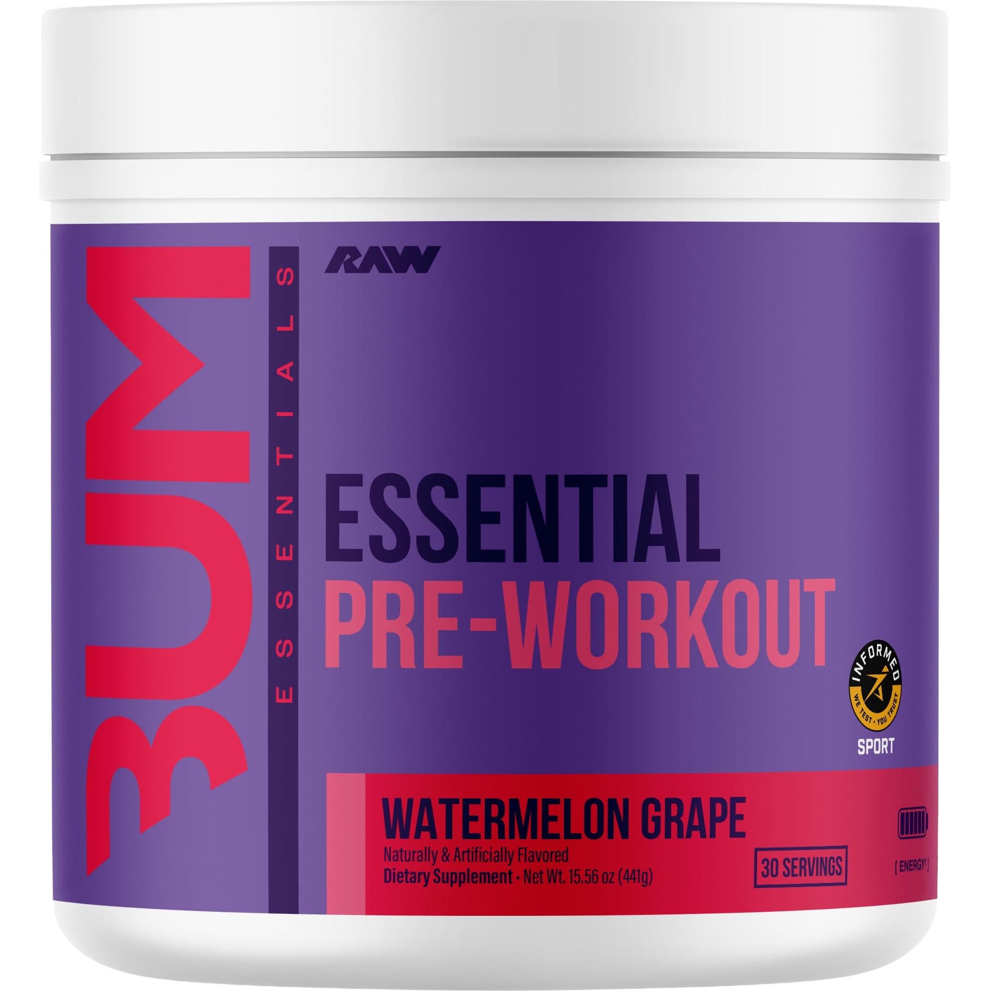 RAW Nutrition CBUM Essential Pre-Workout-30 servings-Watermelon Grape-N101 Nutrition