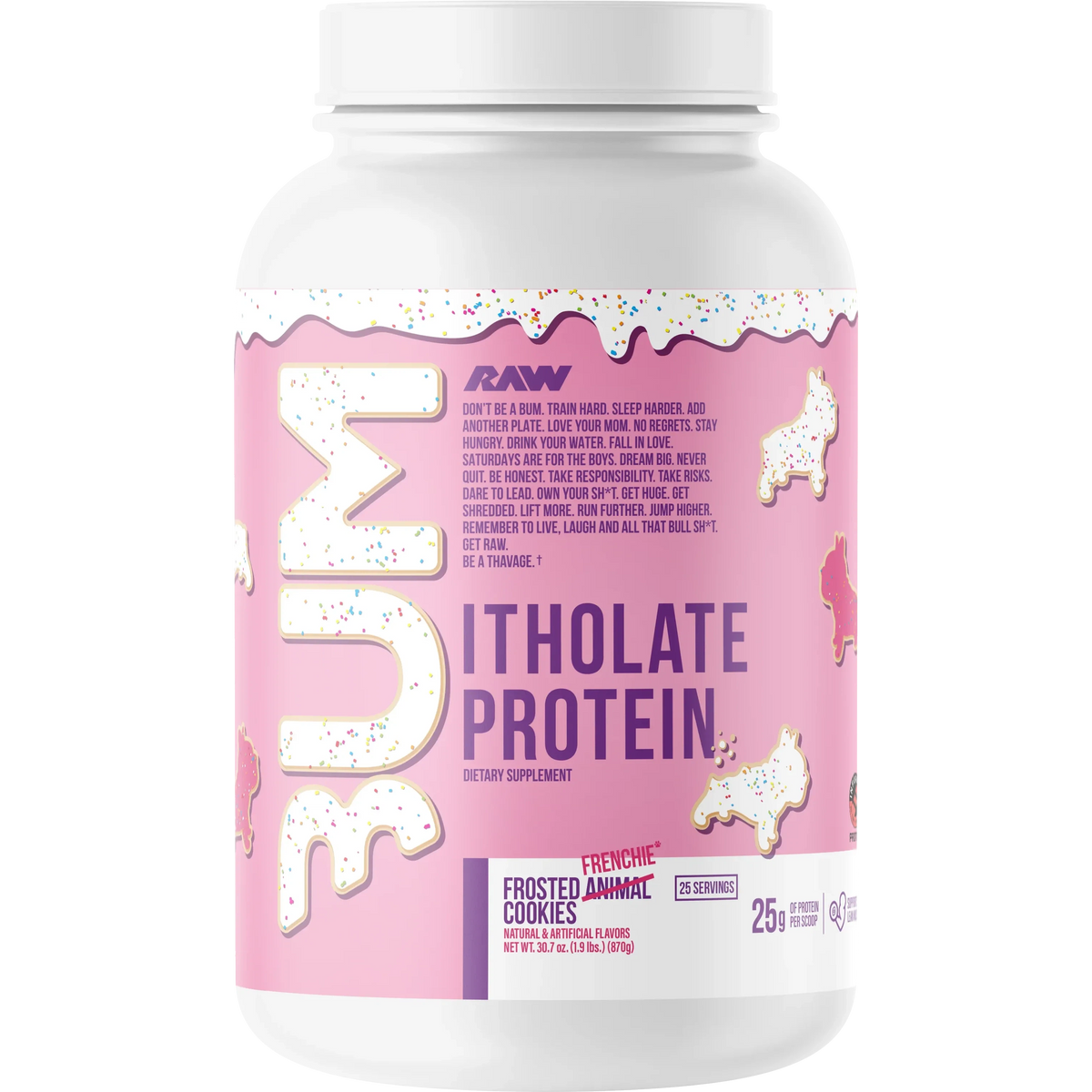 RAW Nutrition CBUM Itholate Protein-25 servings-Frosted Frenchie® Cookies-N101 Nutrition