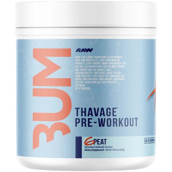 RAW Nutrition CBUM Thavage Pre-Workout-40/20 servings-6PEAT (Red Gummy)-N101 Nutrition