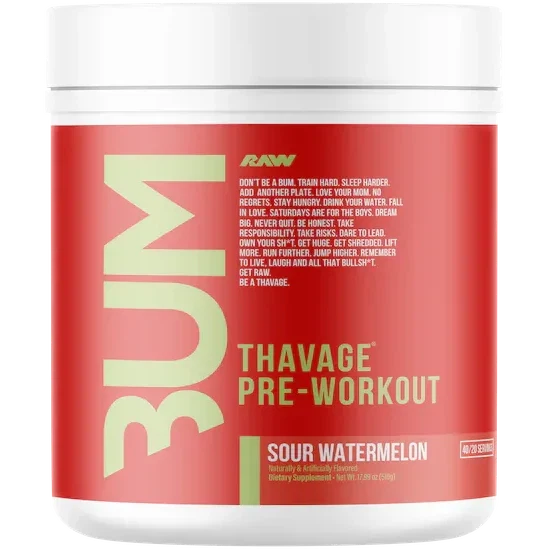 RAW Nutrition CBUM Thavage Pre-Workout-40/20 servings-Sour Watermelon-N101 Nutrition