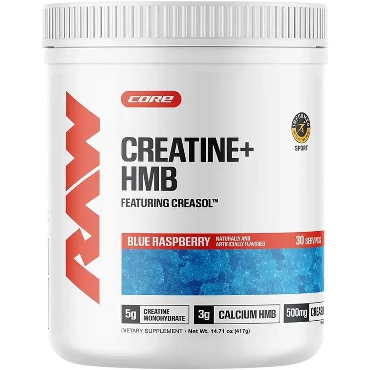 RAW Nutrition Creatine + HMB-30 servings-Blue Raspberry-N101 Nutrition
