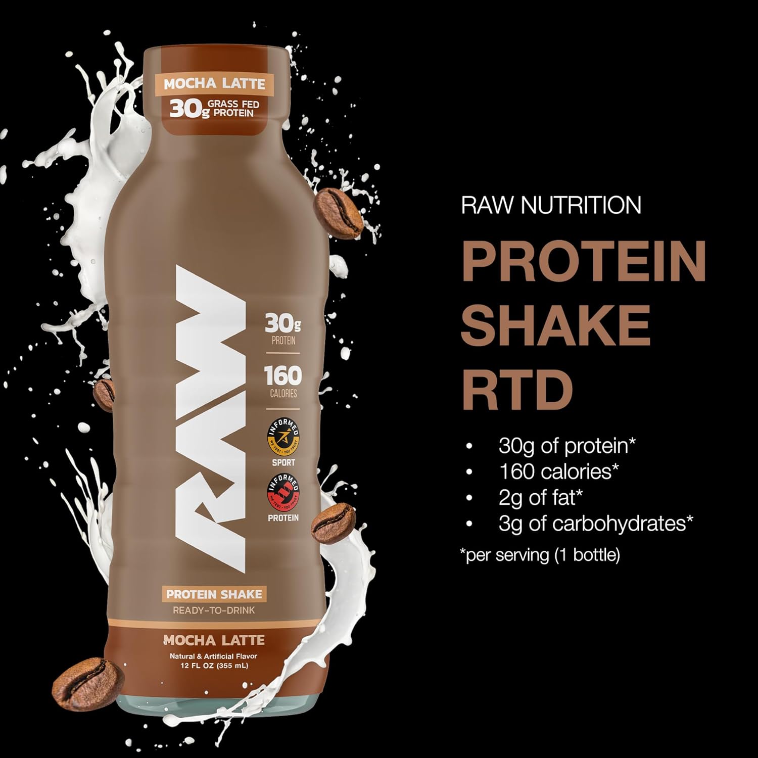 RAW Nutrition Grass-Fed Isolate Protein RTD-N101 Nutrition