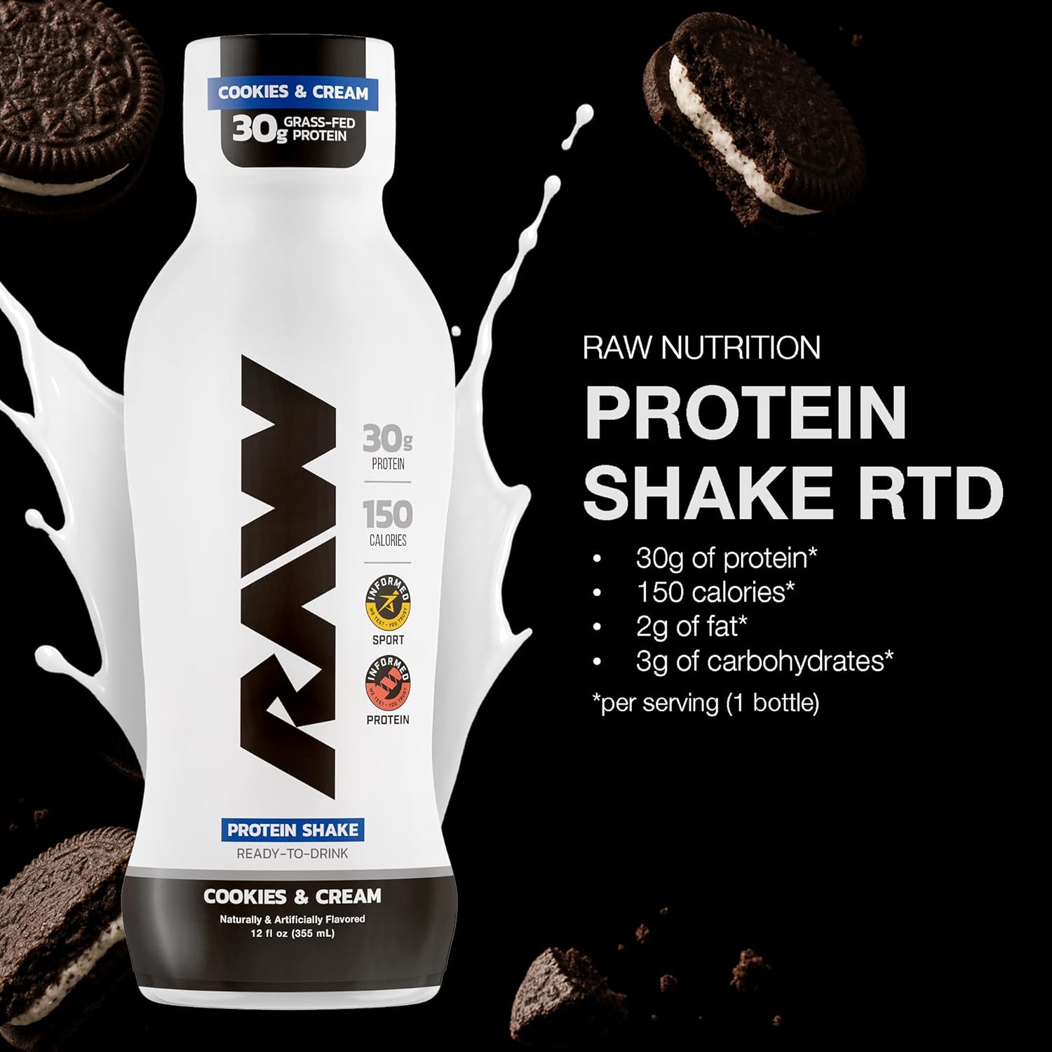RAW Nutrition Grass-Fed Isolate Protein RTD-N101 Nutrition