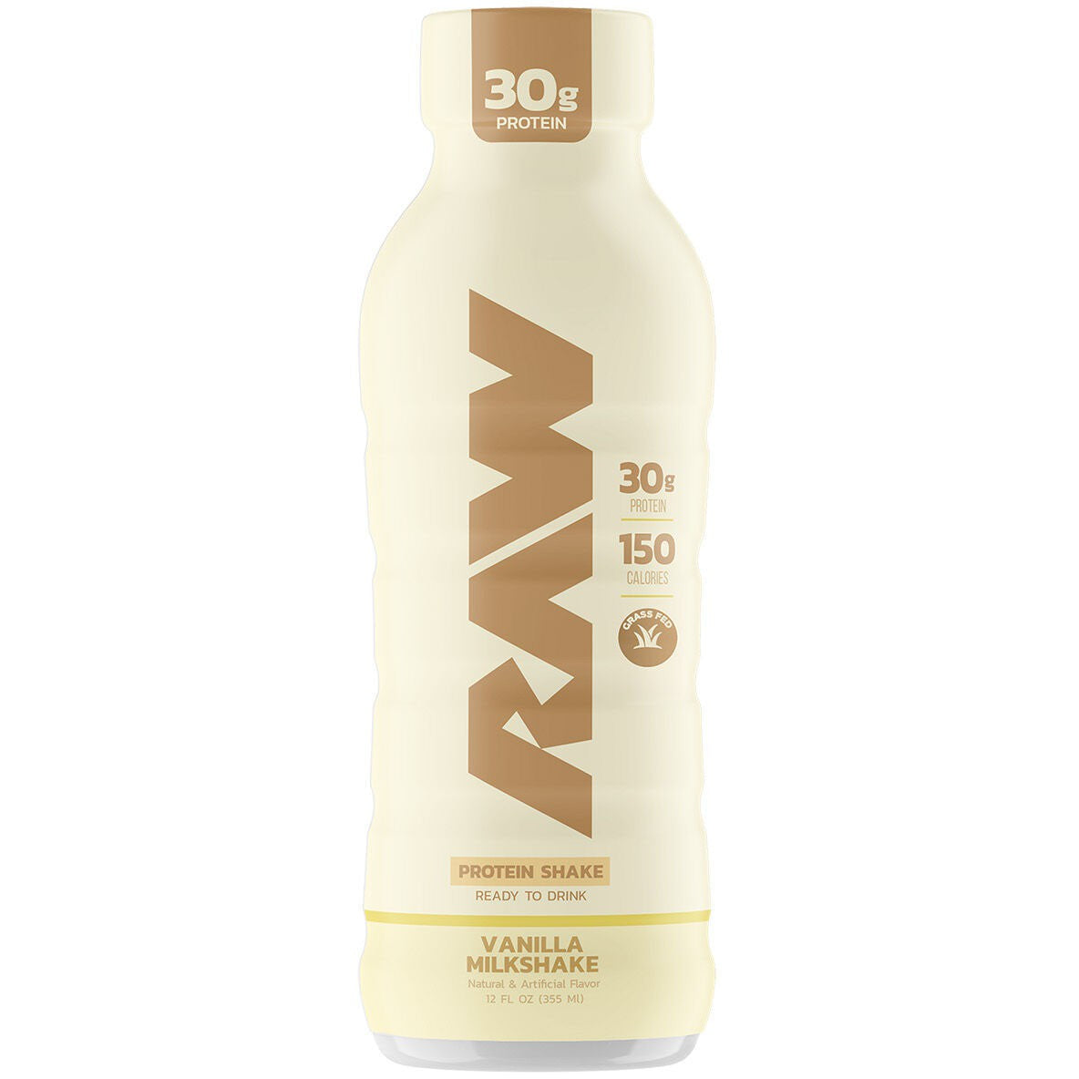 RAW Nutrition Grass-Fed Isolate Protein RTD-Single Bottle (12 fl oz)-Vanilla Milkshake-N101 Nutrition