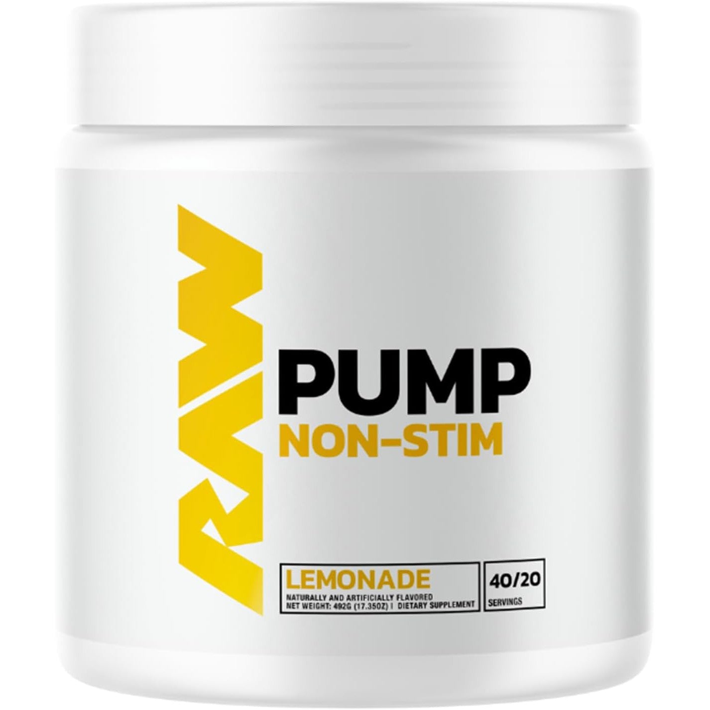 RAW Nutrition Pump Non-Stim-40/20 servings (470 g)-Lemonade-N101 Nutrition