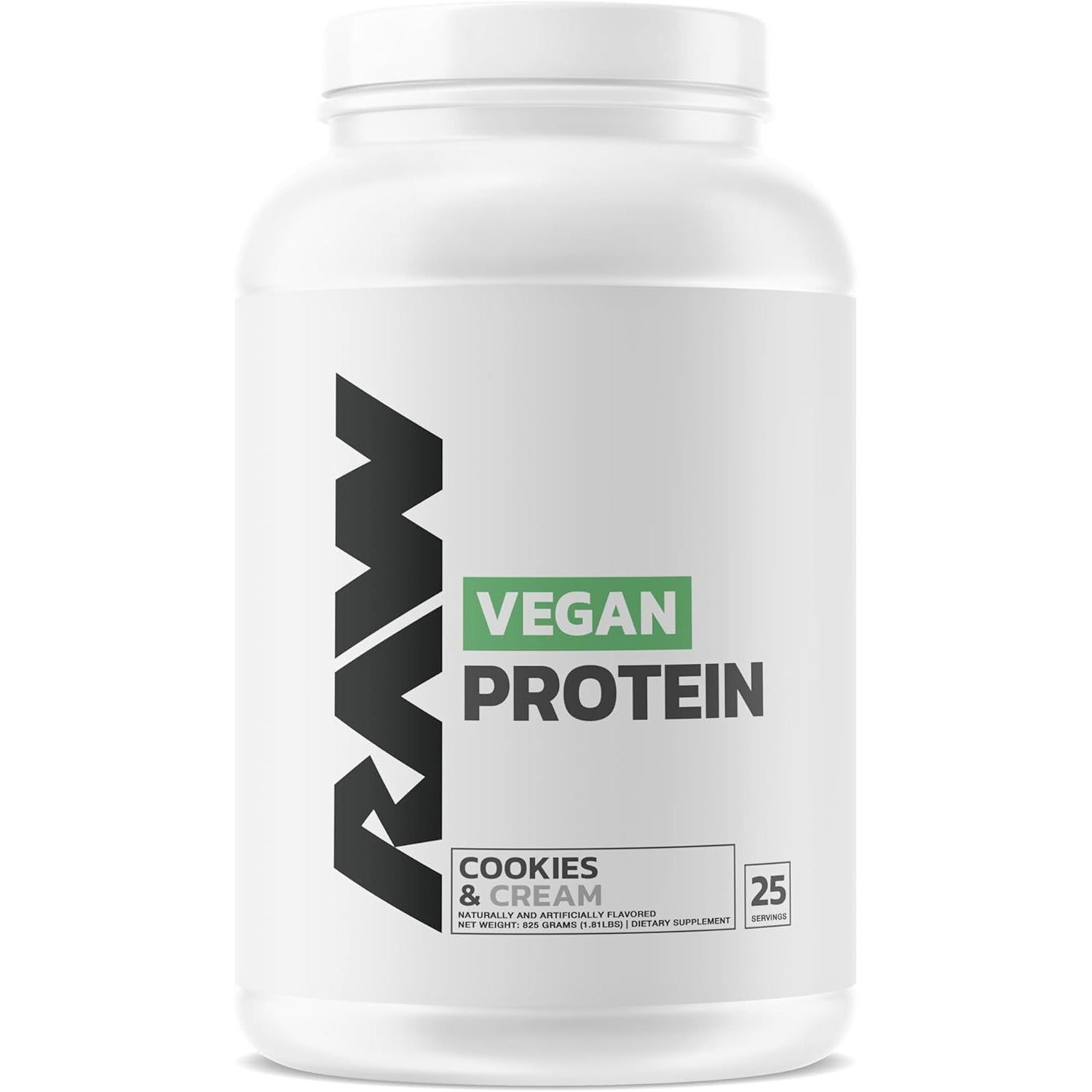 RAW Nutrition Vegan Protein-25 servings-Cookies & Cream-N101 Nutrition