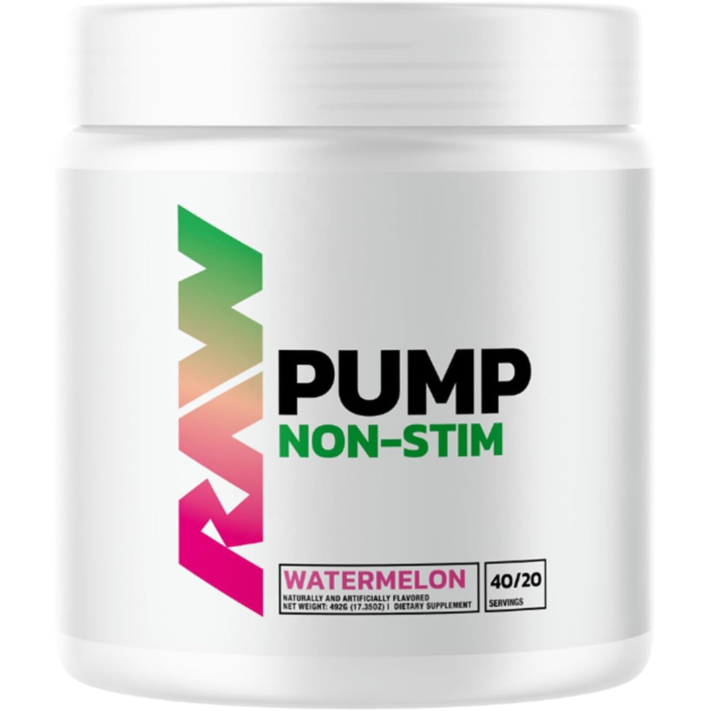 RAW Pump Non-Stim-40/20 servings (470 g)-Watermelon-N101 Nutrition