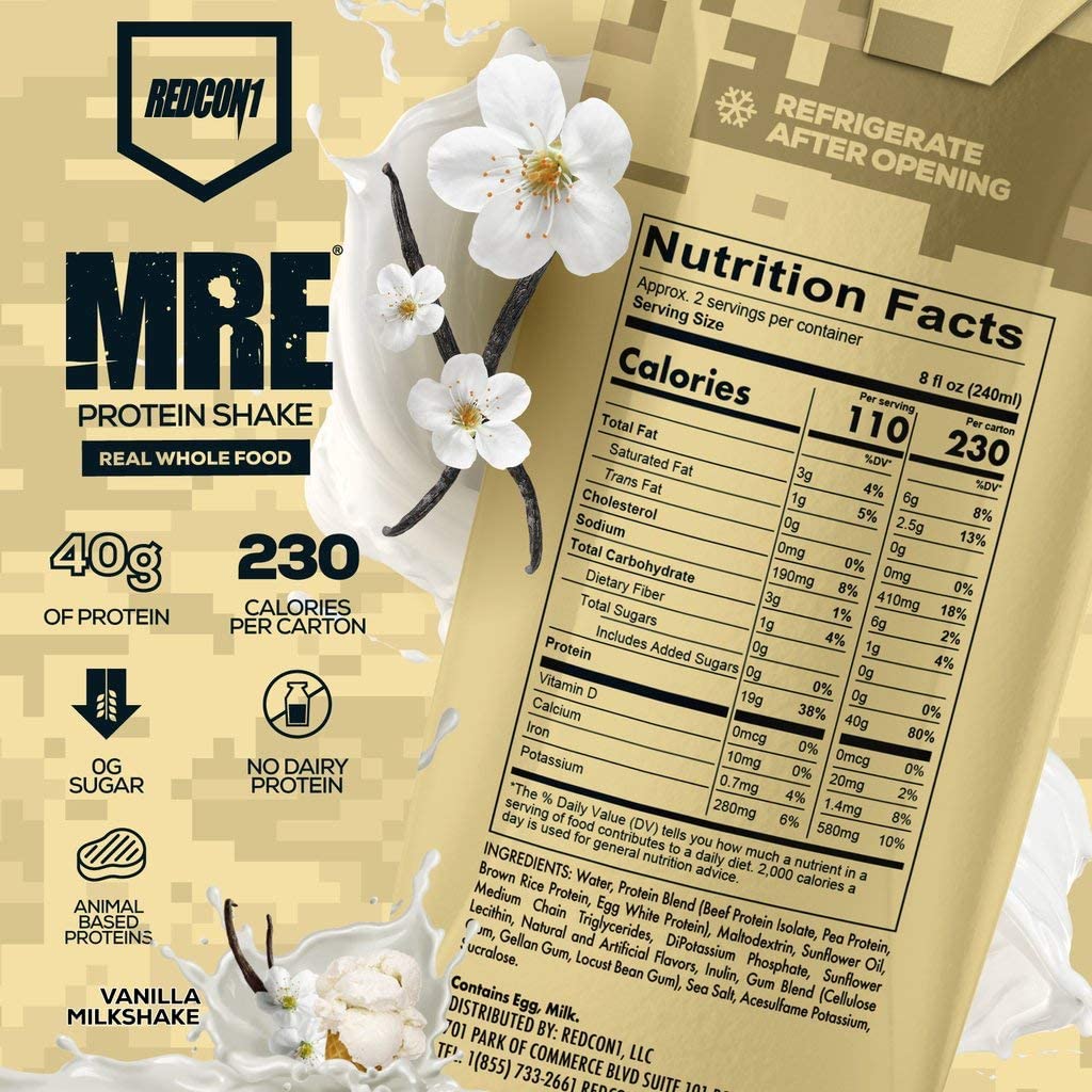 REDCON1 MRE Whole Food Protein RTD-N101 Nutrition