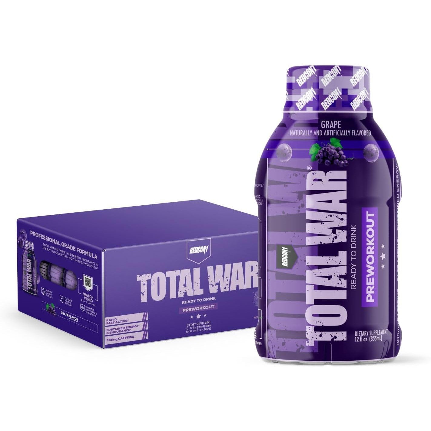 REDCON1 Total War RTD-Case (12 bottles)-Grape-N101 Nutrition