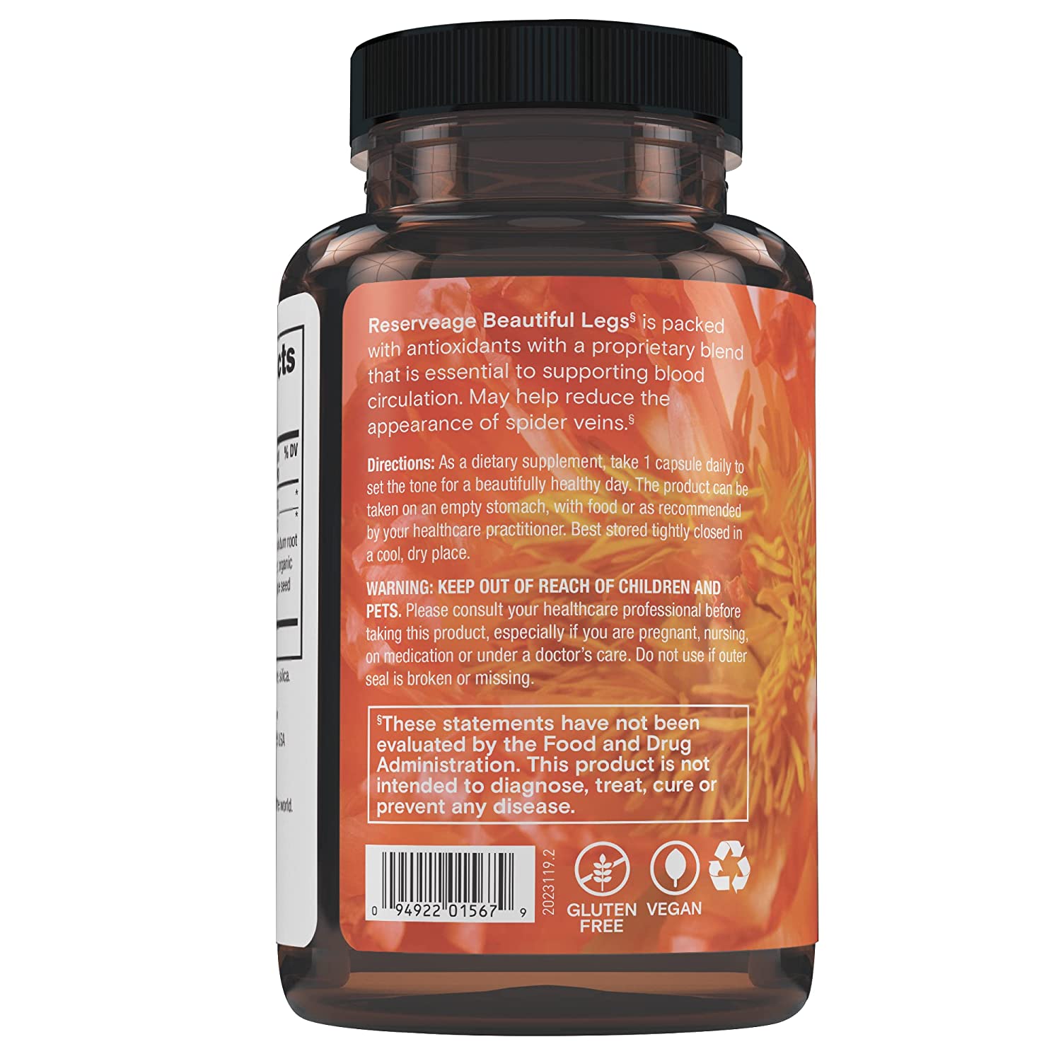 Reserveage Nutrition Beautiful Legs with Diosmin-30 veggie capsules-N101 Nutrition