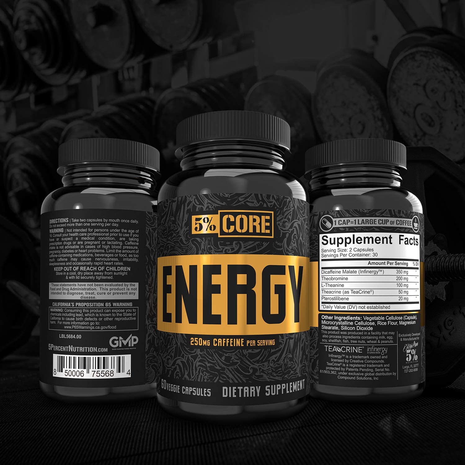 Rich Piana 5% Nutrition Core Energy-60 veggie caps-N101 Nutrition