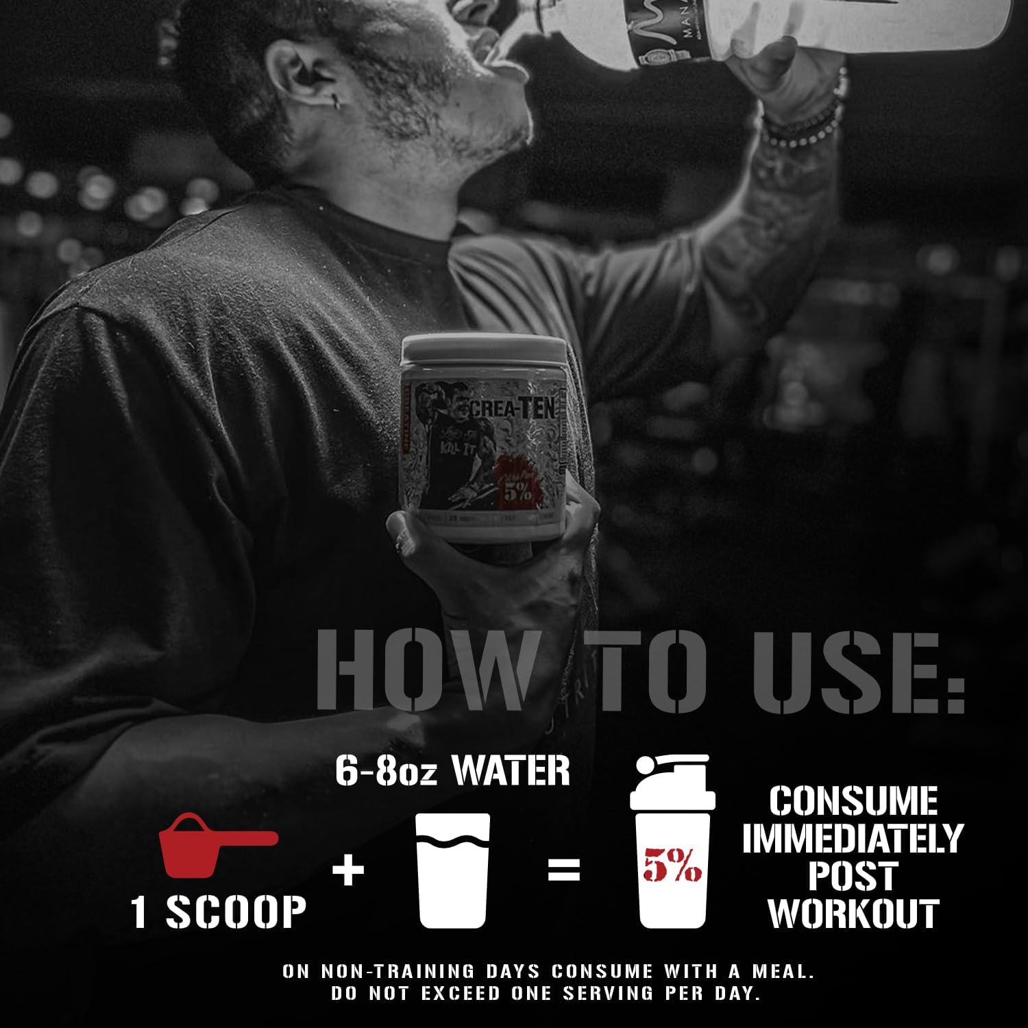 Rich Piana 5% Nutrition Crea-TEN® Creatine Mass Builder-N101 Nutrition