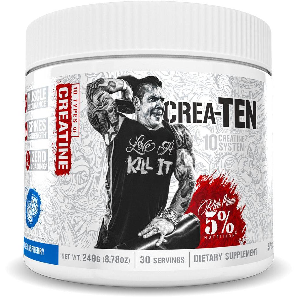 Rich Piana 5% Nutrition CreaTEN 10-in-1 Creatine Formula-30 servings-Blue Raspberry-N101 Nutrition