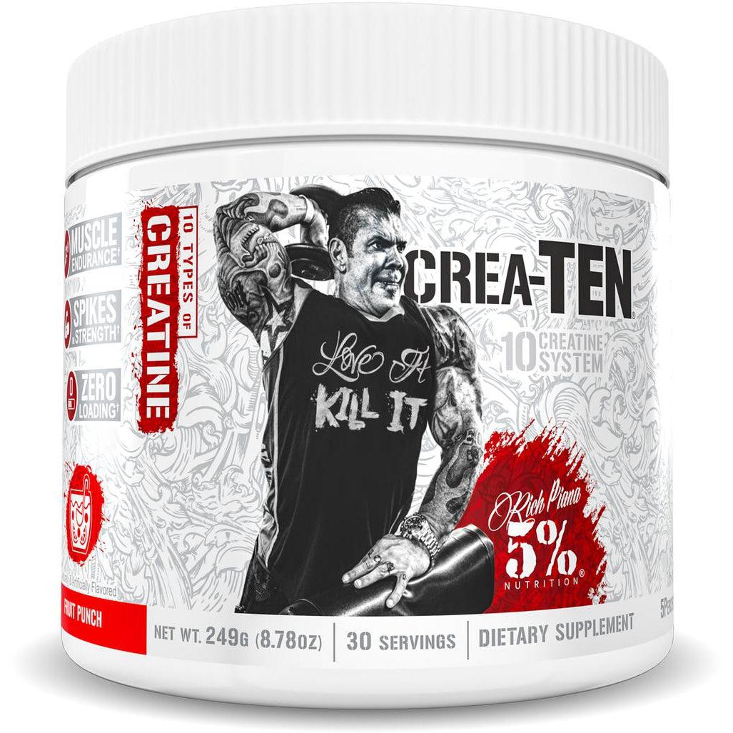 Rich Piana 5% Nutrition CreaTEN 10-in-1 Creatine Formula-30 servings-Fruit Punch-N101 Nutrition