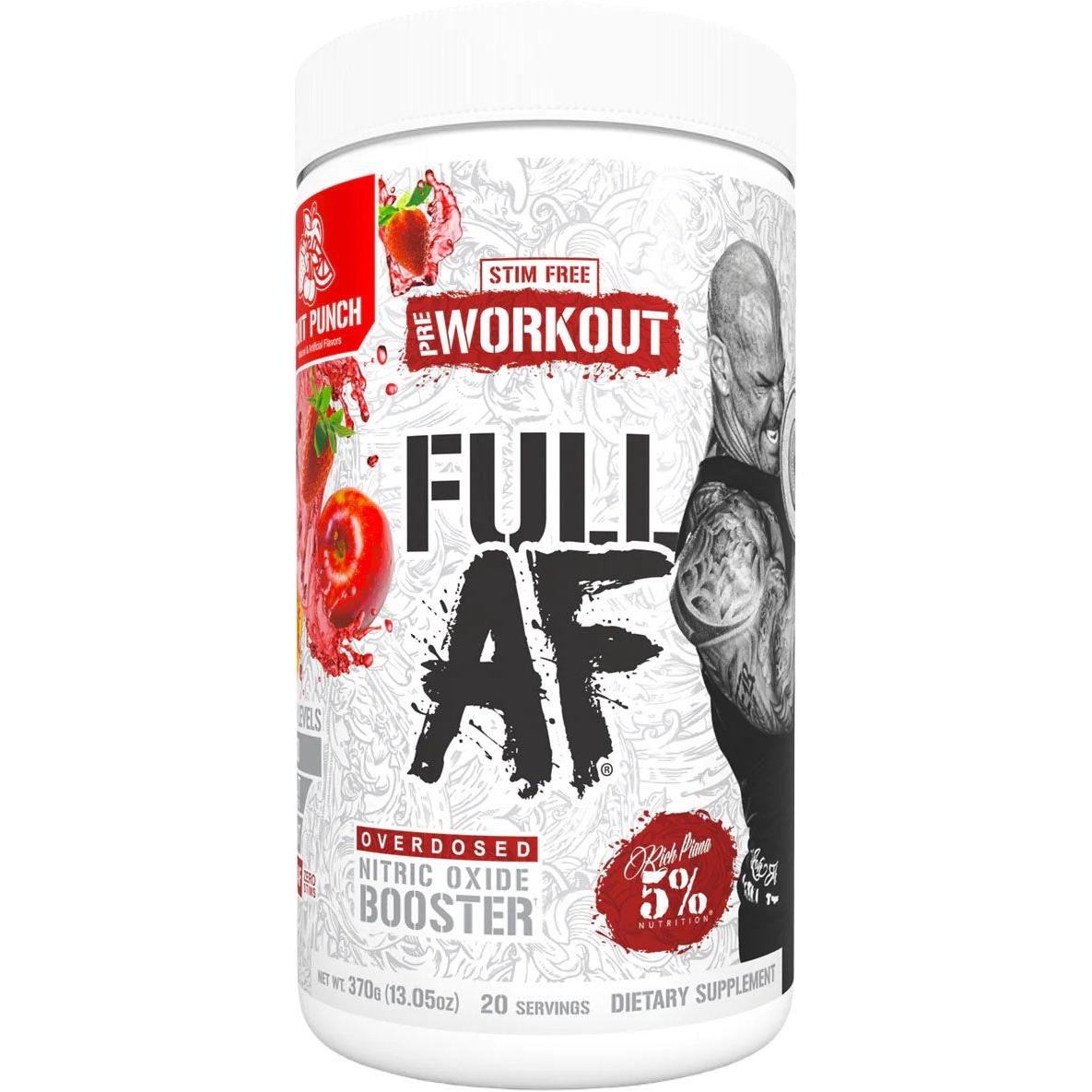 Rich Piana 5% Nutrition Full AF Nitric Oxide Booster-20 servings-Fruit Punch-N101 Nutrition