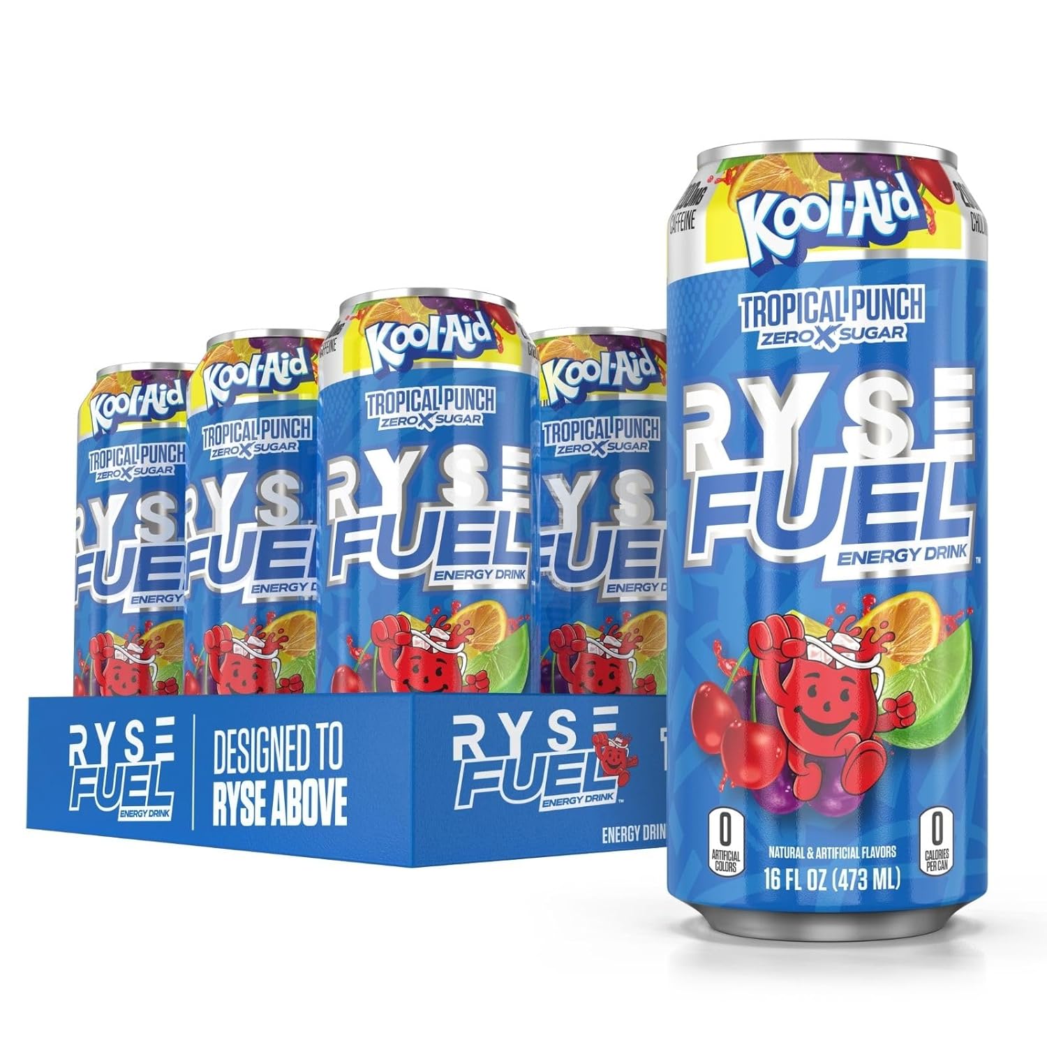 RYSE Fuel Energy Drink-Case (12 Cans)-Kool-Aid Tropical Punch-N101 Nutrition