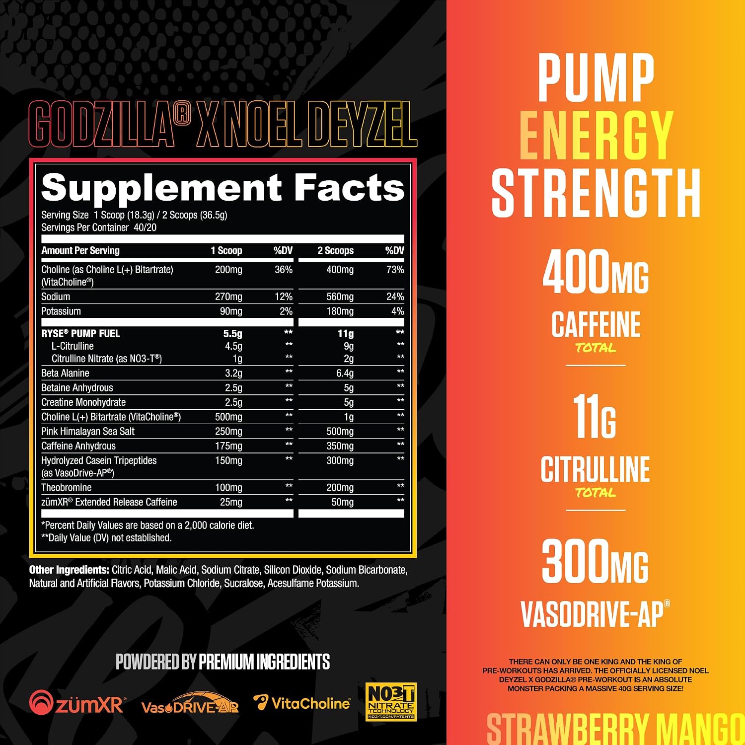 RYSE Godzilla Pre-Workout-N101 Nutrition
