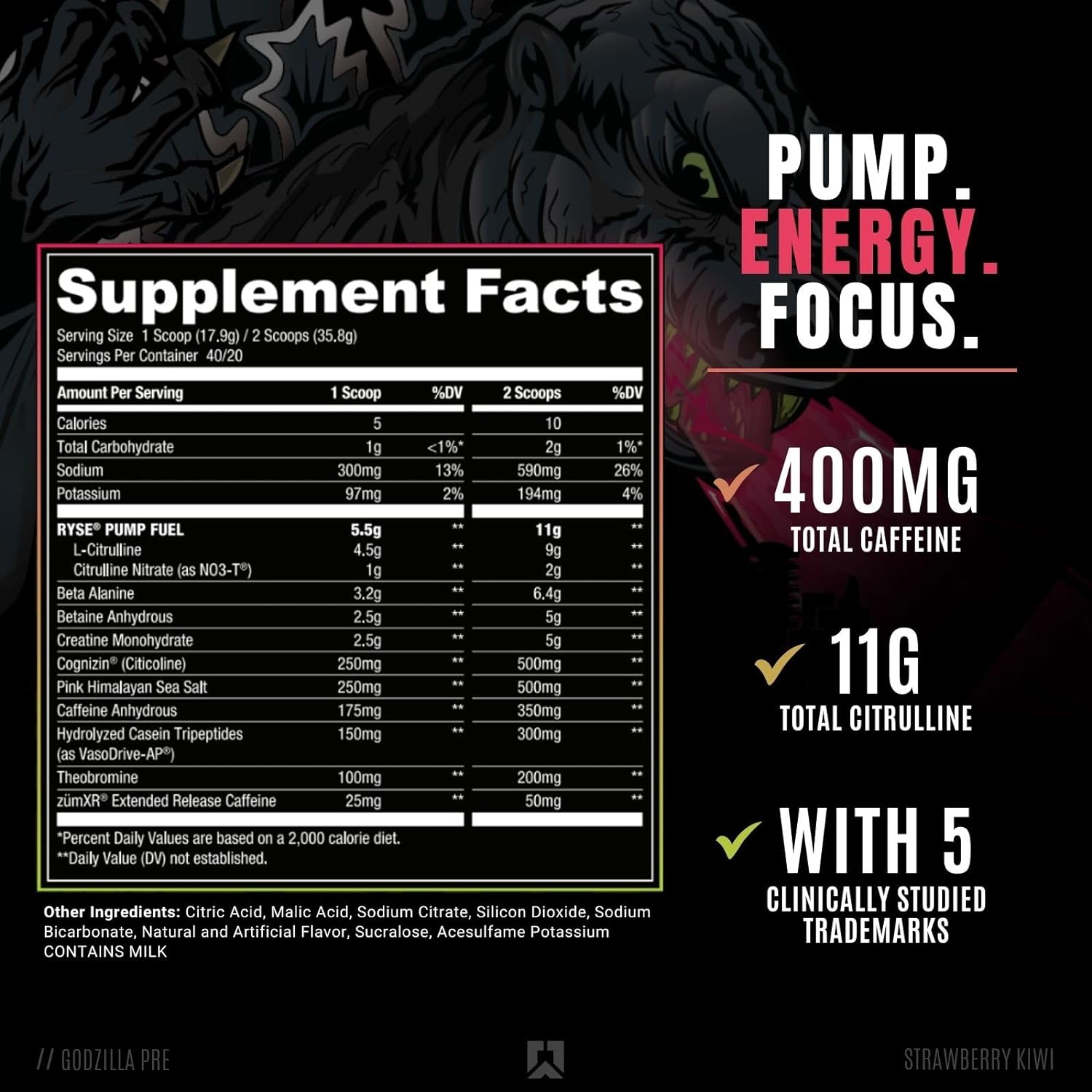 RYSE Godzilla Pre-Workout-N101 Nutrition