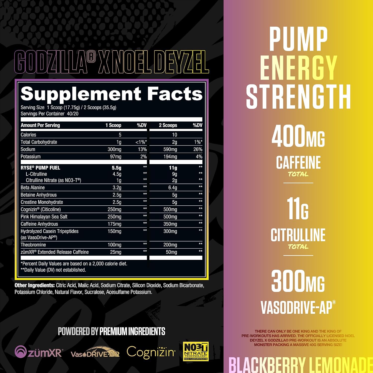RYSE Godzilla Pre-Workout-N101 Nutrition