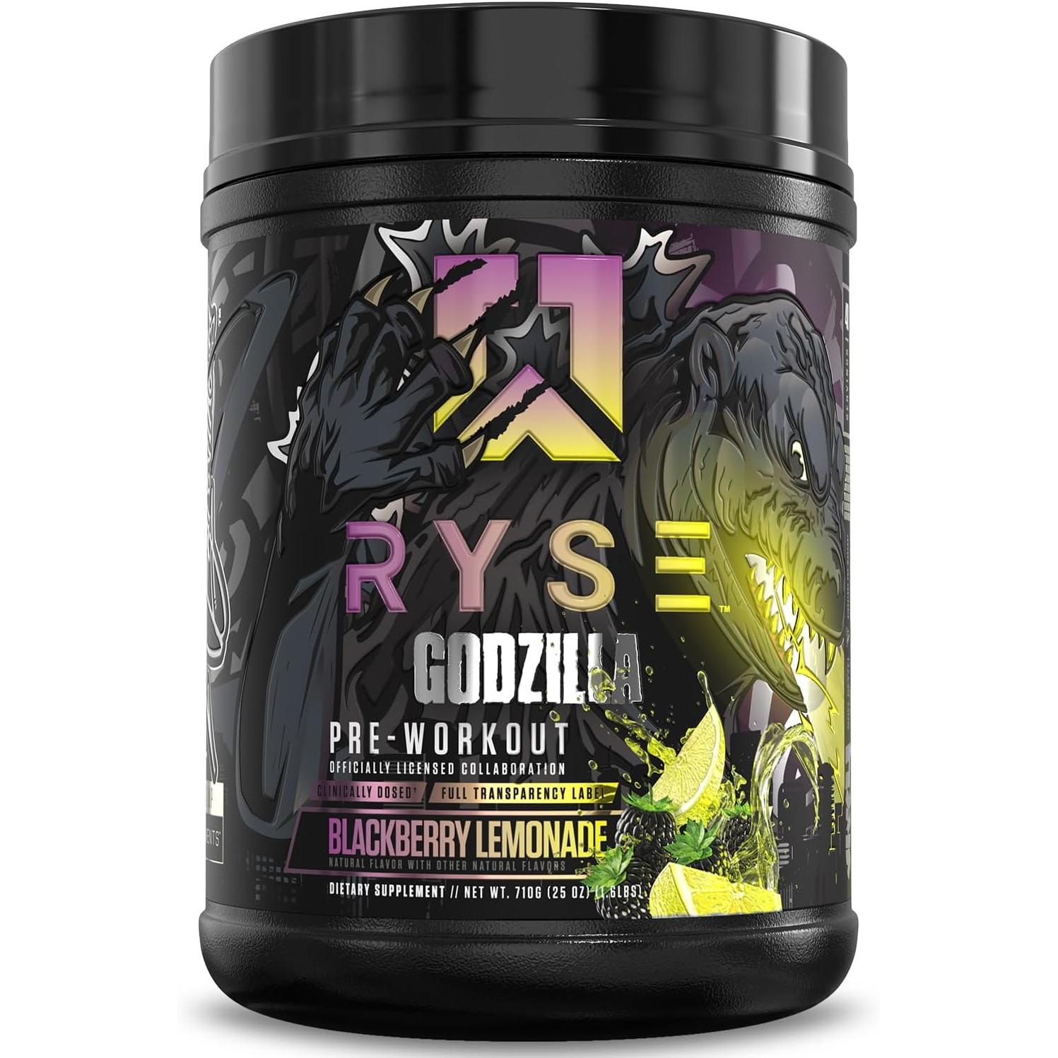 RYSE Godzilla Pre-Workout-40 servings-Blackberry Lemonade-N101 Nutrition