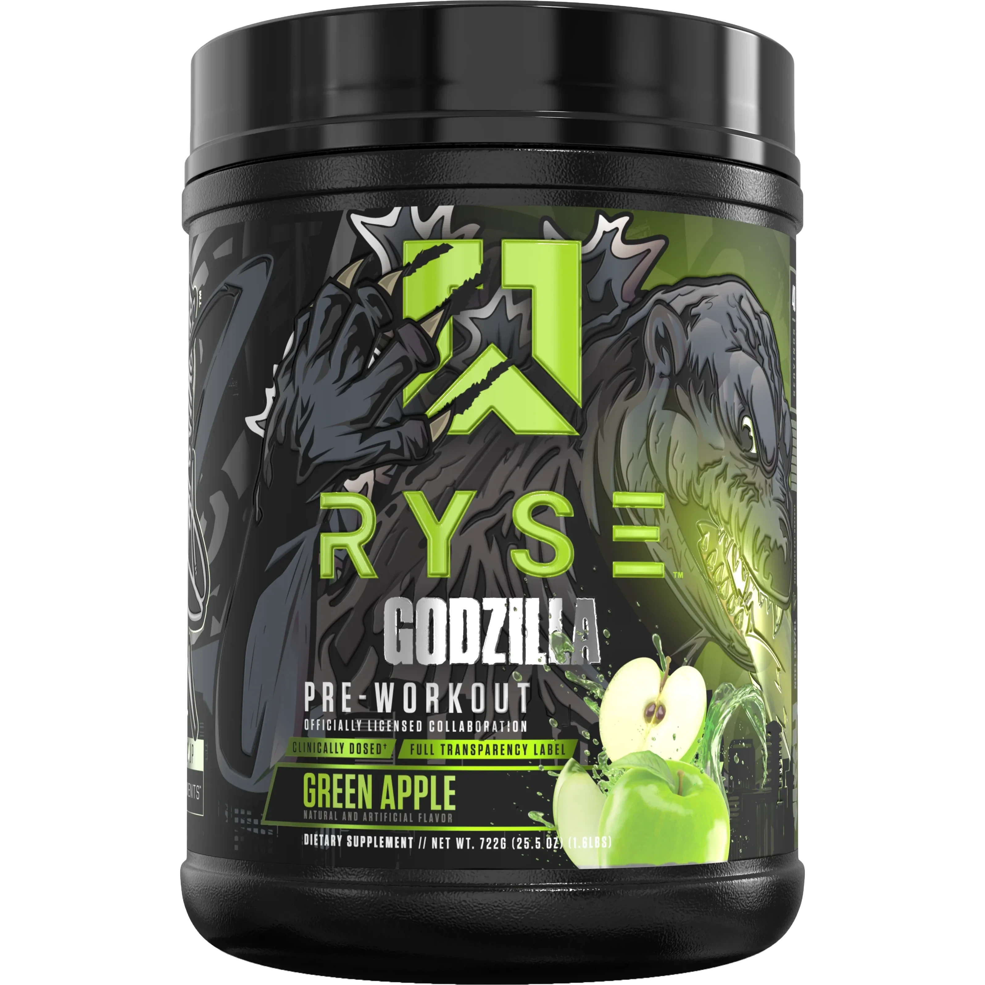 RYSE Godzilla Pre-Workout-40 servings-Green Apple-N101 Nutrition