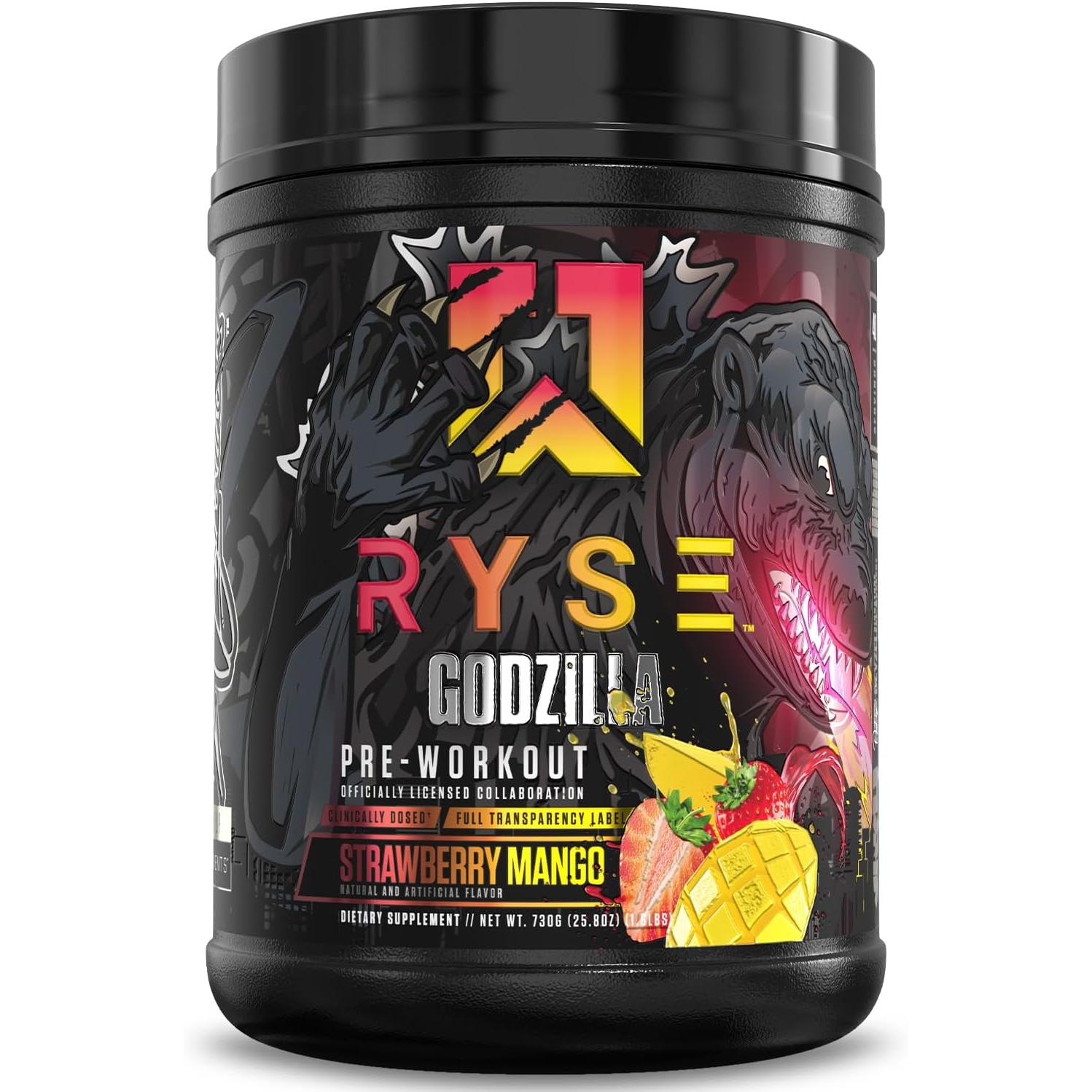 RYSE Godzilla Pre-Workout-40 servings-Strawberry Mango-N101 Nutrition