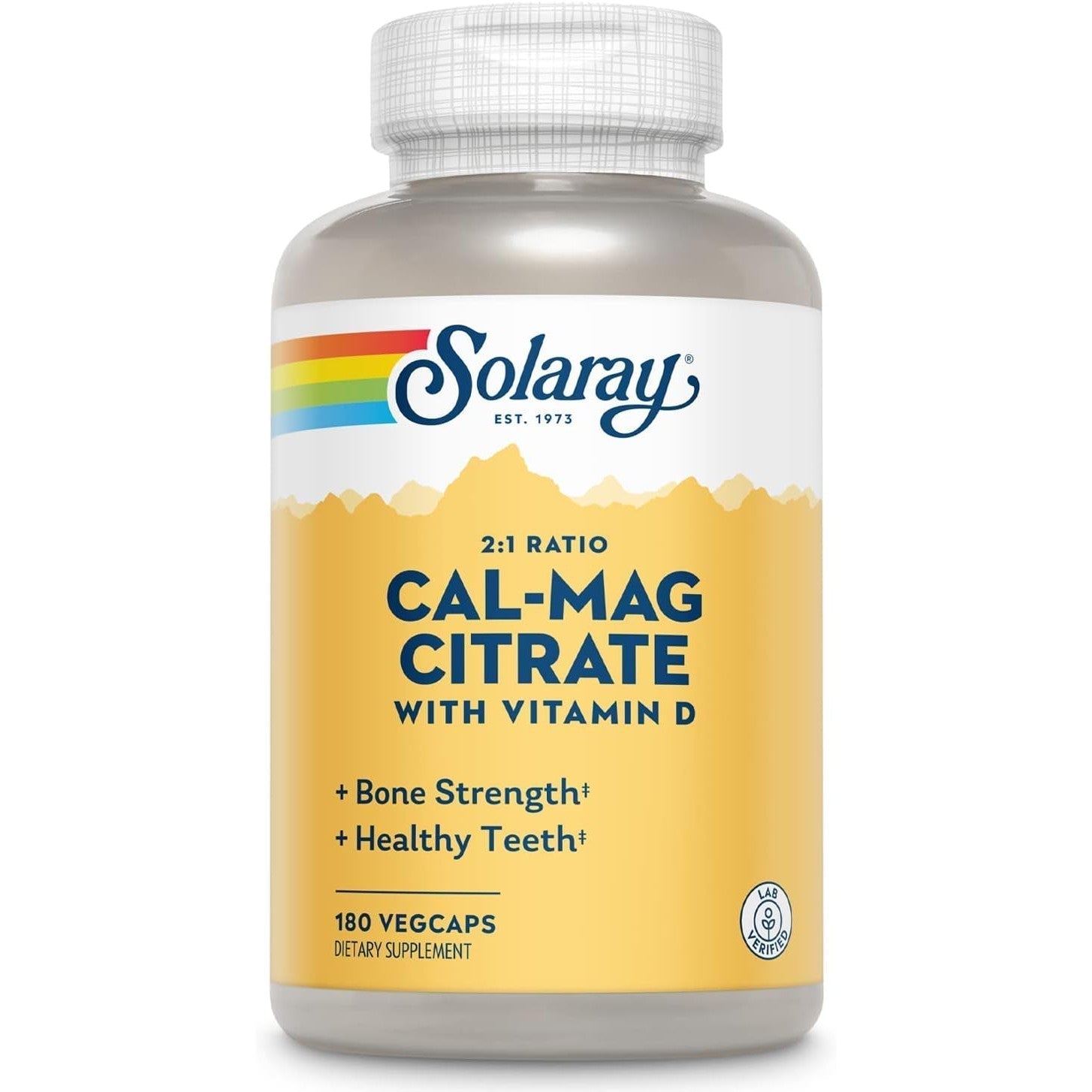 Solaray Cal-Mag Citrate 2:1 Ratio with Vitamin D-180 Vegcaps-N101 Nutrition