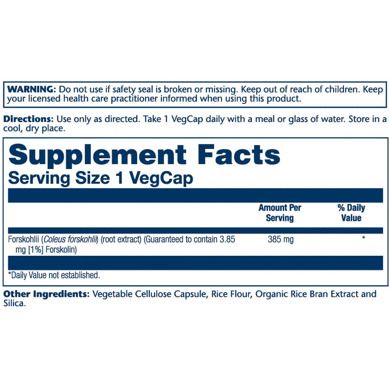 Solaray Forskohlii Root Extract 385 mg-60 Vegcaps-N101 Nutrition