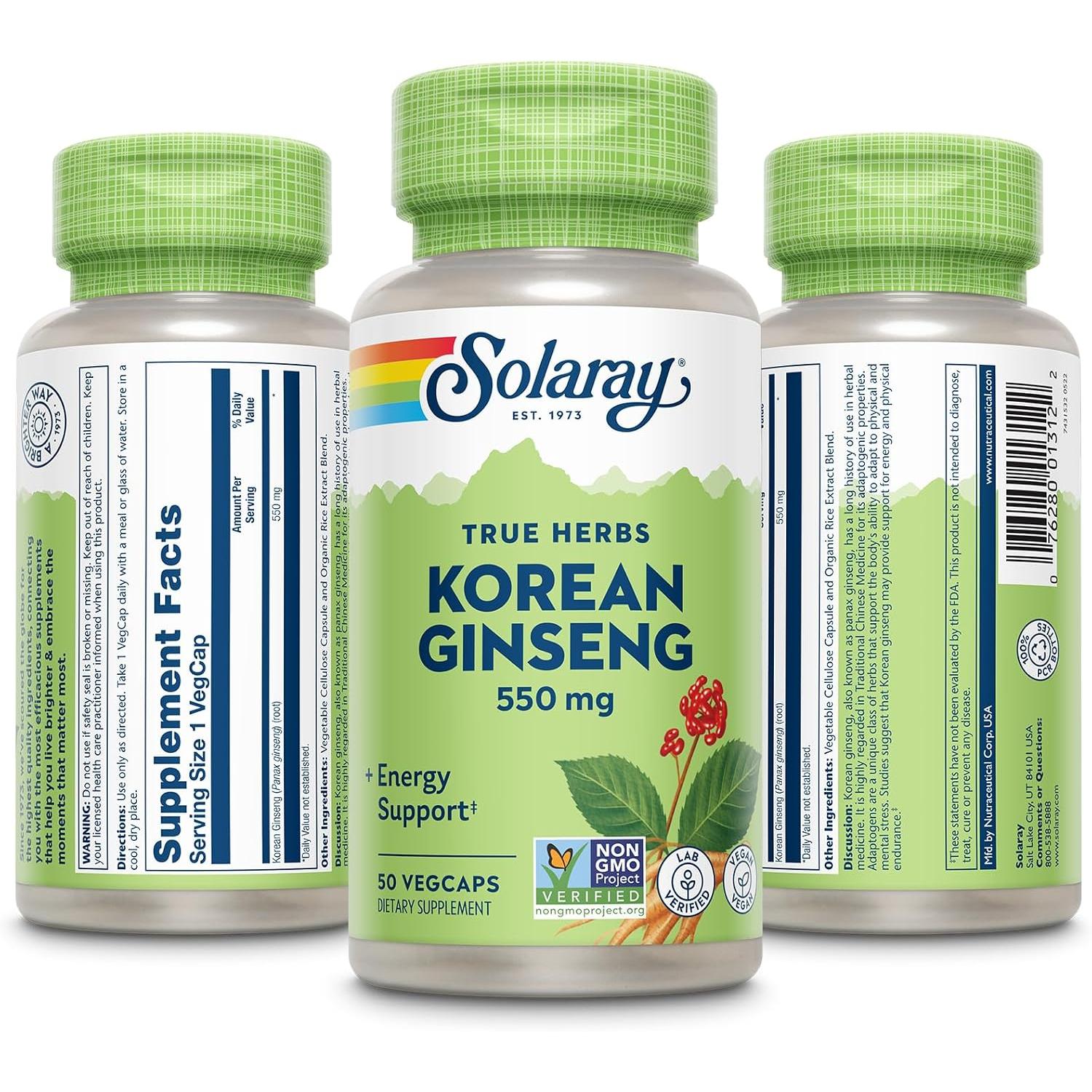 Solaray Korean Ginseng Root 550 mg-N101 Nutrition