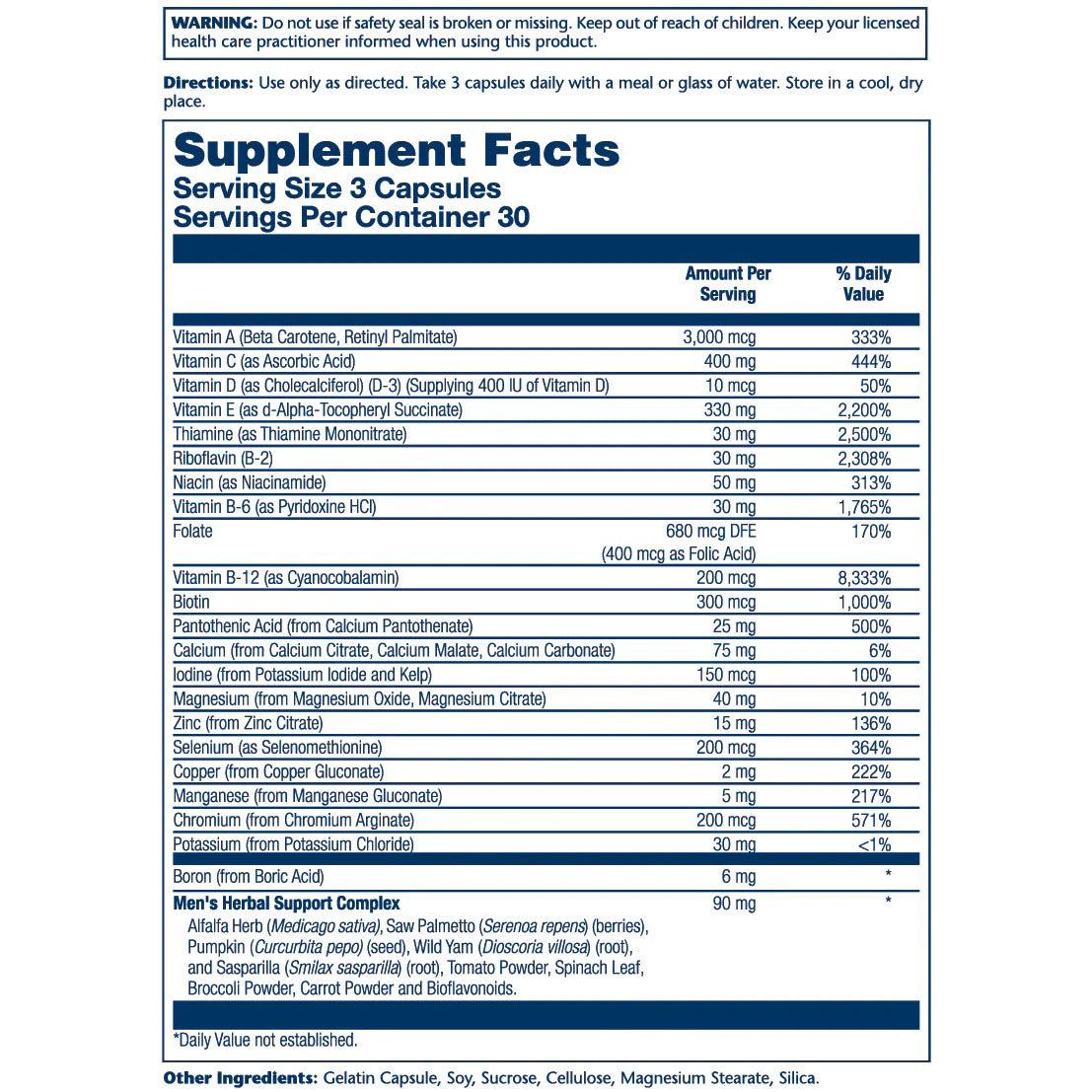 Solaray Men’s Golden Multivitamin-90 capsules-N101 Nutrition