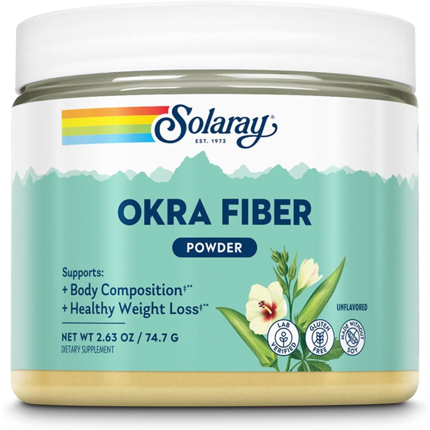 Solaray Okra Fiber-2.63 oz (74.7 g)-N101 Nutrition