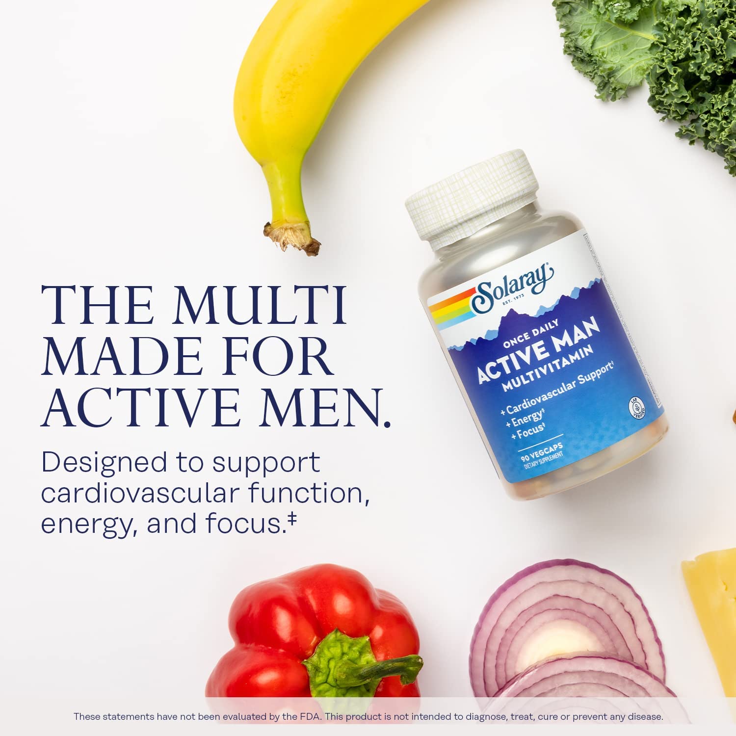 Solaray Once Daily Active Man Multivitamin-90 VegCaps-N101 Nutrition