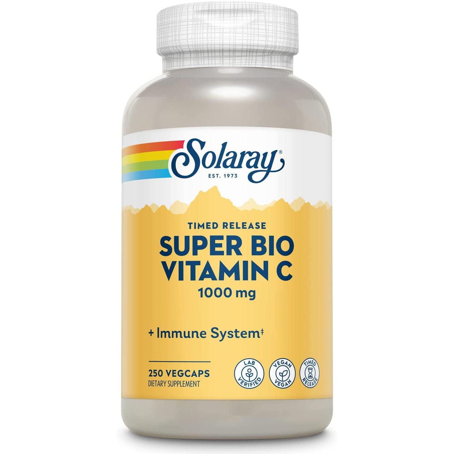 Solaray Super Bio Vitamin C 1000 mg (Timed Release)-250 VegCaps-N101 Nutrition