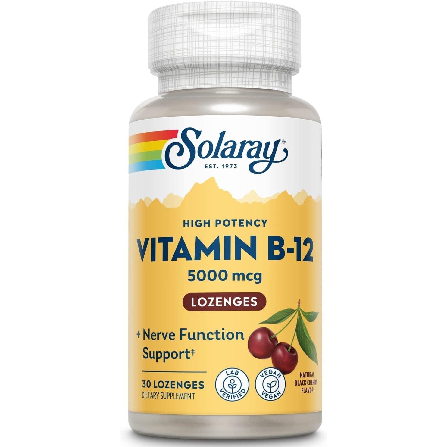 Solaray Vitamin B-12 Lozenges 5000 mcg-30 lozenges-N101 Nutrition