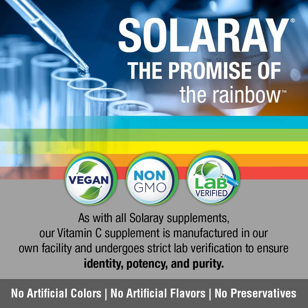 Solaray Vitamin C with Rose Hips & Acerola 500 mg (Timed Release)-250 VegCaps-N101 Nutrition