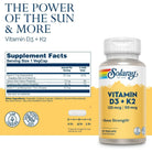 Solaray Vitamin D3 + K2-60 VegCaps-N101 Nutrition