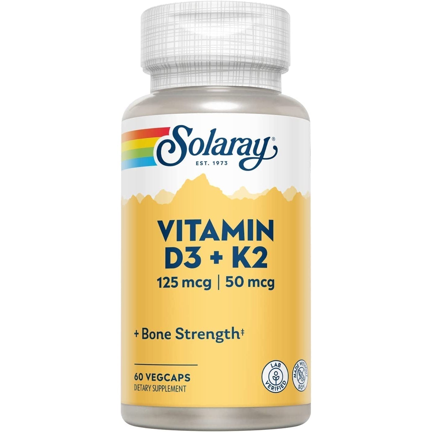 Solaray Vitamin D3 + K2-60 VegCaps-N101 Nutrition