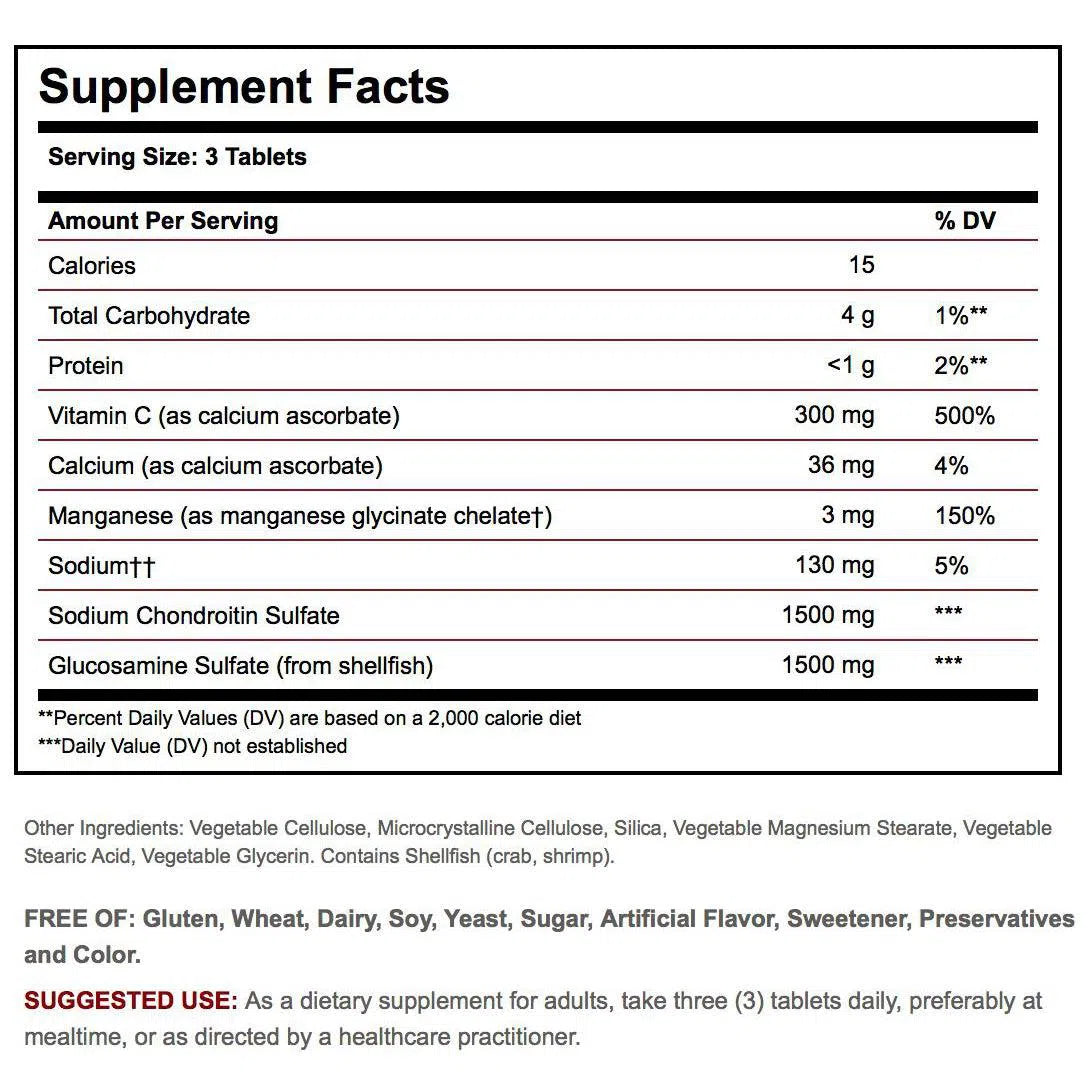 Solgar Extra Strength Glucosamine Chondroitin Complex-150 tablets-N101 Nutrition