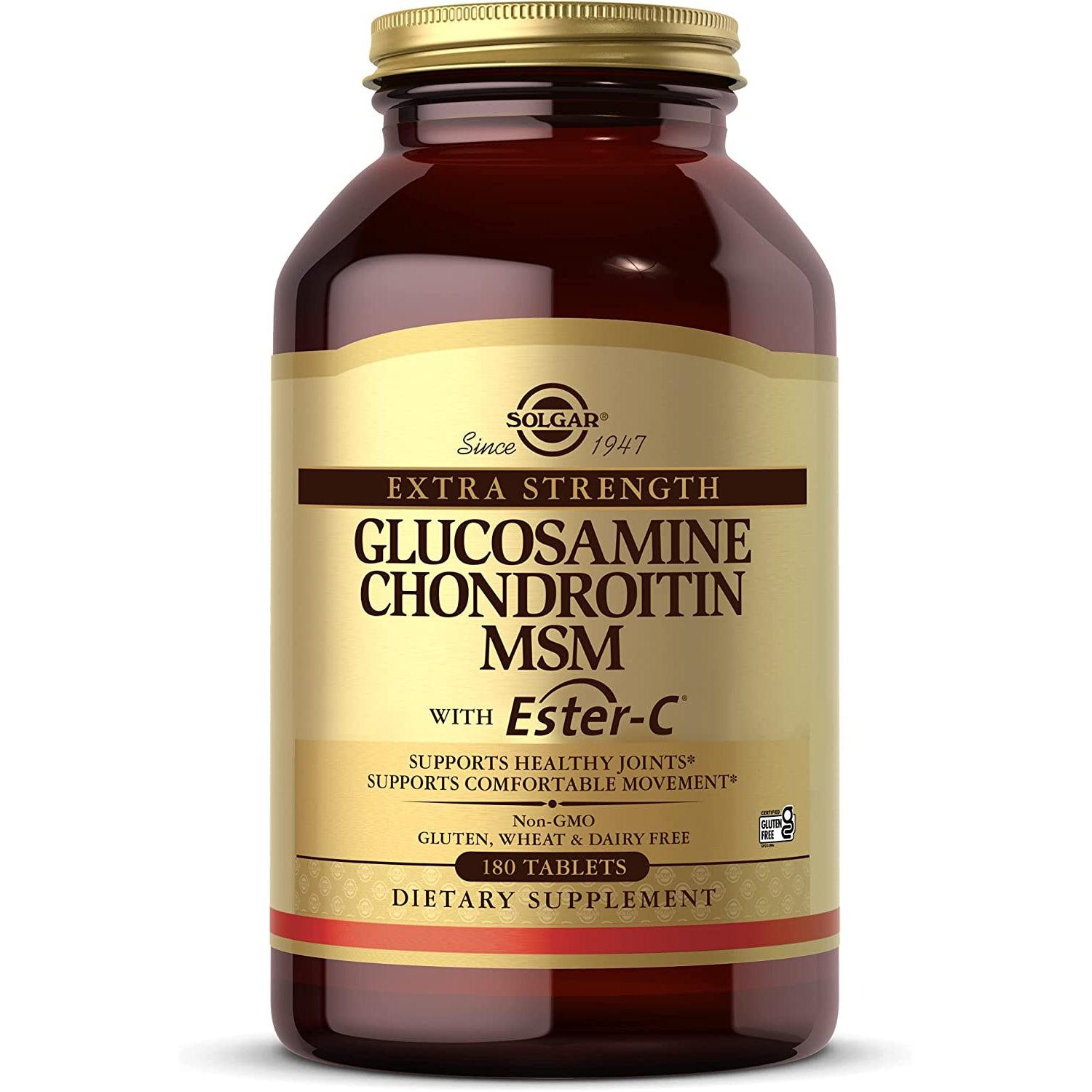 Solgar Extra Strength Glucosamine Chondroitin MSM with Ester-C-180 tablets-N101 Nutrition