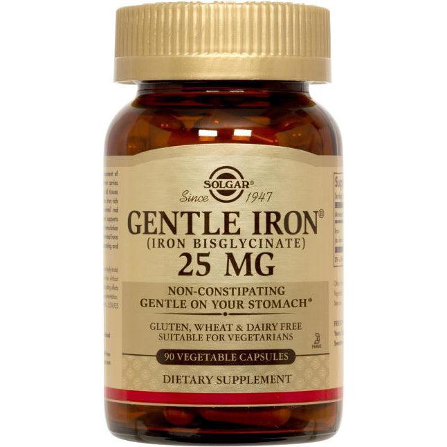 Solgar Gentle Iron 25 mg-90 vegetable capsules-N101 Nutrition