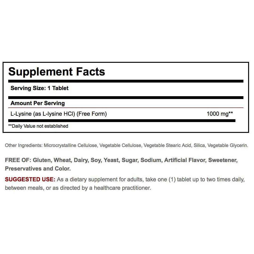 Solgar L-Lysine 1000 mg-N101 Nutrition